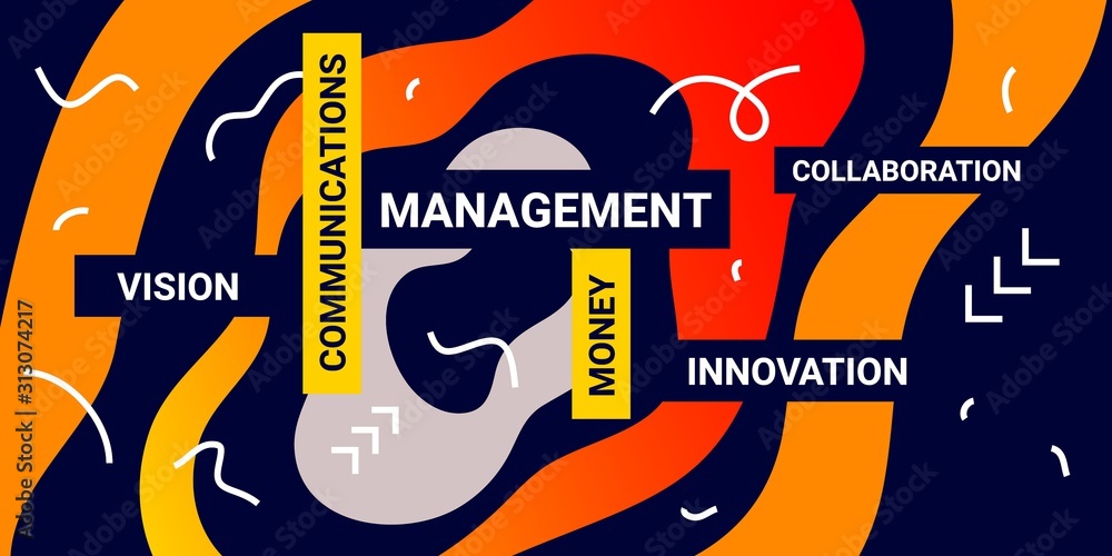 Fototapeta premium Vector creative abstract bright illustration with business word