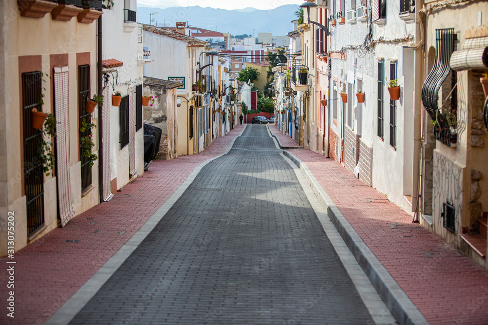 Fototapeta premium Calle de pueblo Mediterráneo