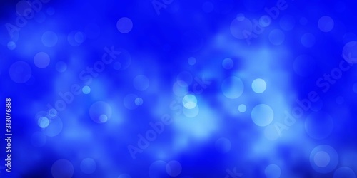 Dark BLUE vector backdrop with dots. Colorful illustration with gradient dots in nature style. Pattern for booklets, leaflets.