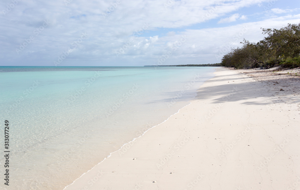 Fayaoue beach on the coast of Ouvea