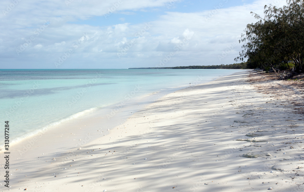 Fayaoue beach on the coast of Ouvea