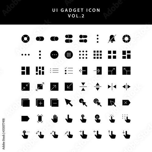 ui gadget icon set glyph style vol 2