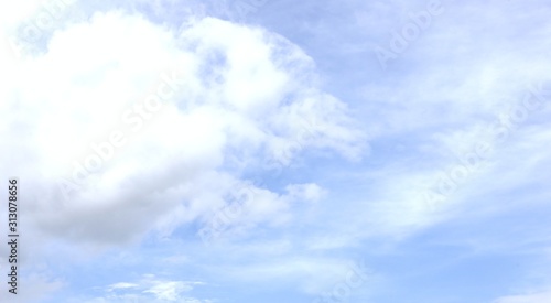 Blue sky with white cloud background