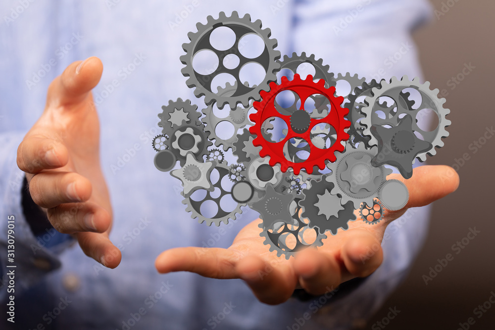 gear Technology setting concept background.