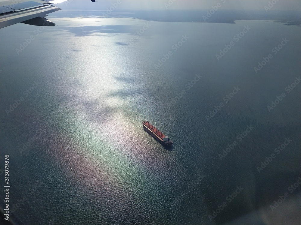 Fototapeta premium View from fly jet on the surface of Earth near Germany