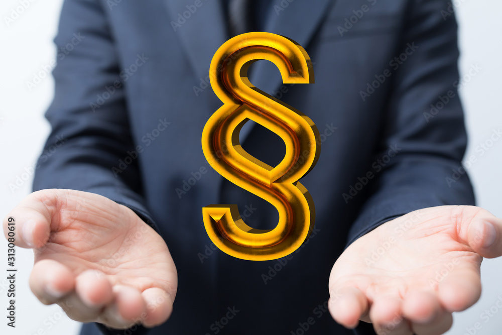 paragraph law sign digital in hand