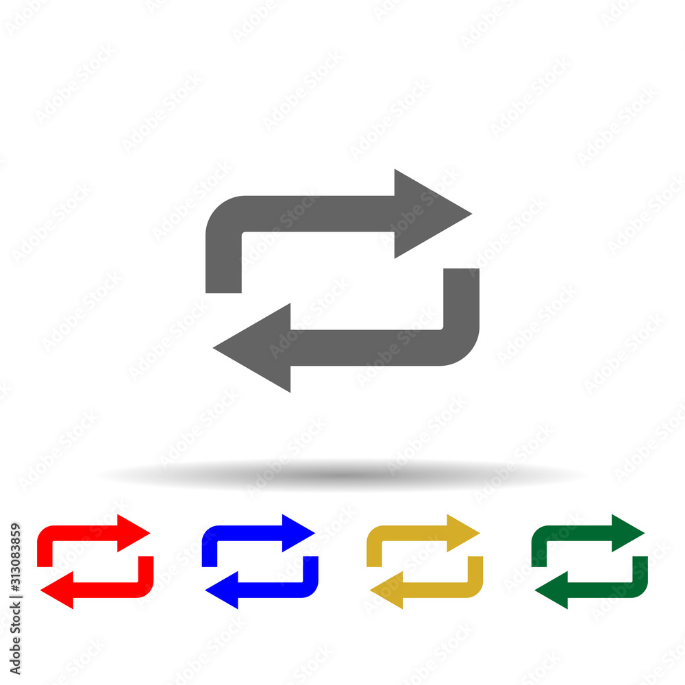 Arrow, refresh multi color style icon. Simple glyph, flat vector of arrows icons for ui and ux, website or mobile application Arrow, refresh multi color style icon. Simple glyph, flat vector of arrows icons for ui and ux, website or mobile application