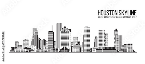 Cityscape Building Simple architecture modern abstract style art Vector Illustration design -  Houston city photo