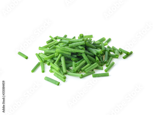Quadro su tela chives flower or chinese chive isolated on white background