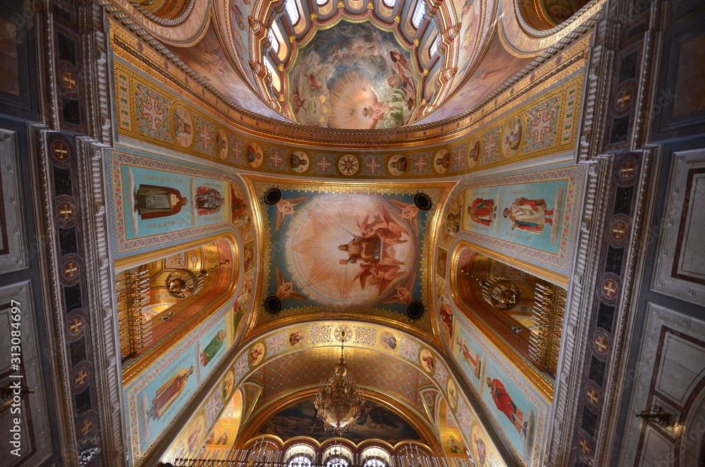 The inspiring and religious Moscow Church interior 