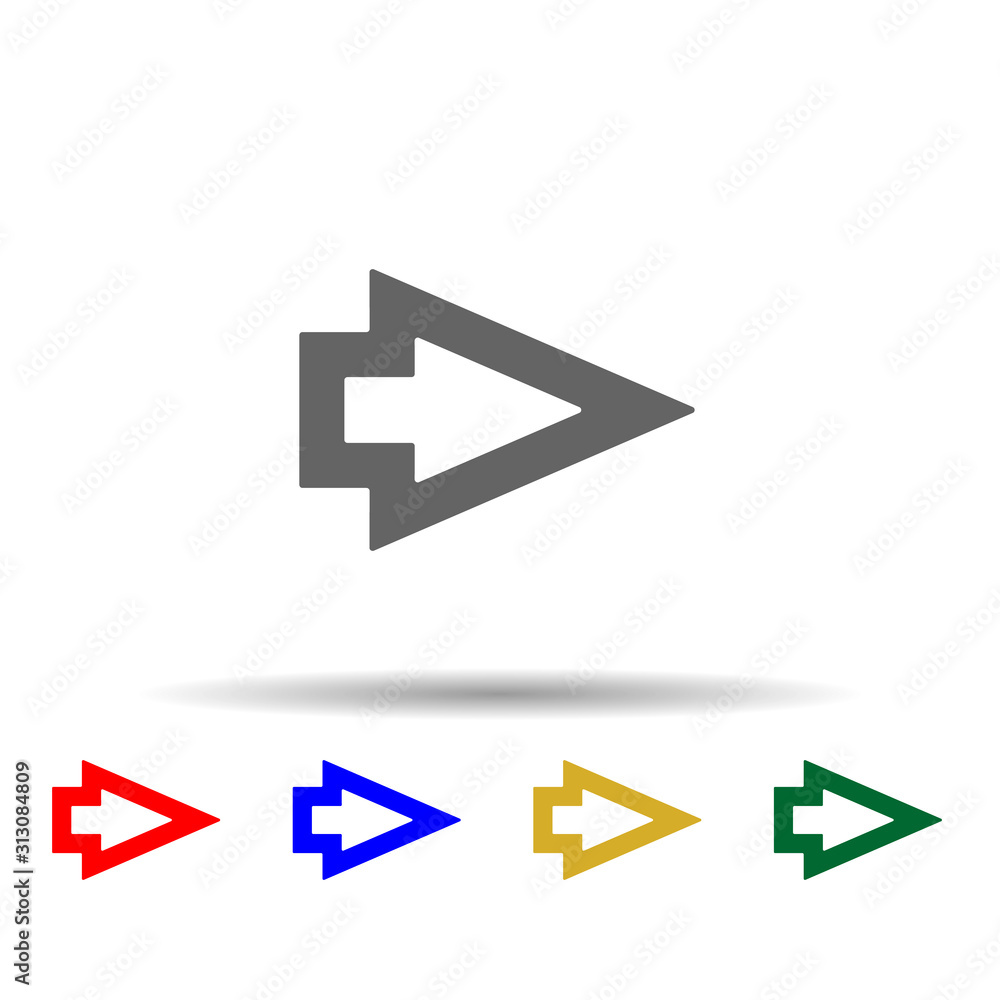 Arrow multi color style icon. Simple glyph, flat vector of arrows icons for ui and ux, website or mobile application Arrow multi color style icon. Simple glyph, flat vector of arrows icons for ui and ux, website or mobile application