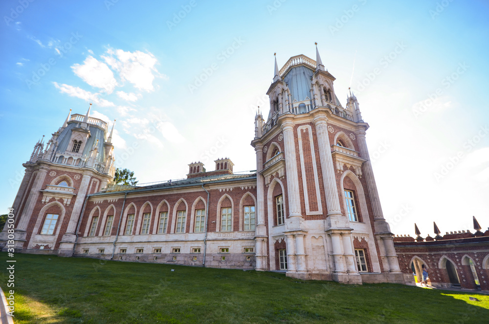 The Palace and Garden of Tsaritsyno in Moscow: the Empress’s Caprice , old historical heritage landmark of Russia