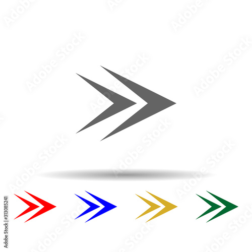 Arrow, forward multi color style icon. Simple glyph, flat vector of arrows icons for ui and ux, website or mobile application on white background