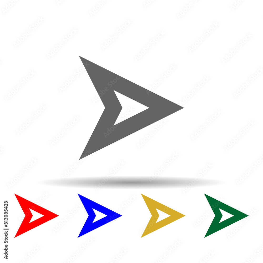 Arrow multi color style icon. Simple glyph, flat vector of arrows icons for ui and ux, website or mobile application on white background Arrow multi color style icon. Simple glyph, flat vector of arrows icons for ui and ux, website or mobile application on white background