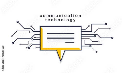 Communication technology vector concept, speech bubble.