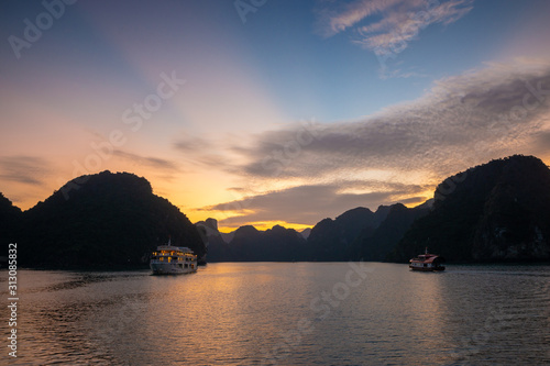 Sunset at Halong Bay Vietnam