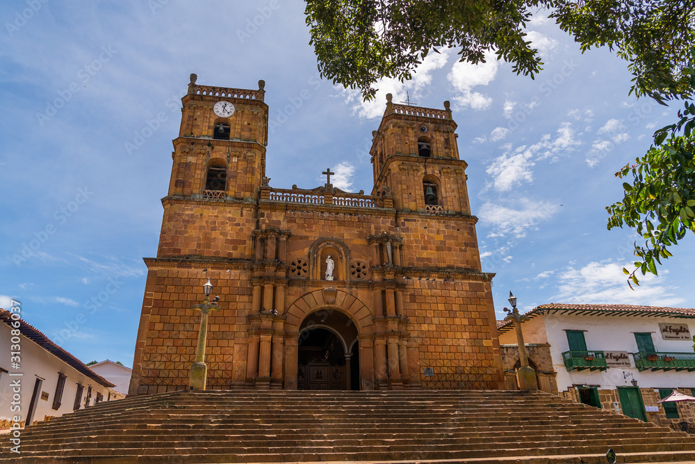 Barichara cathedral in Santander Colombia