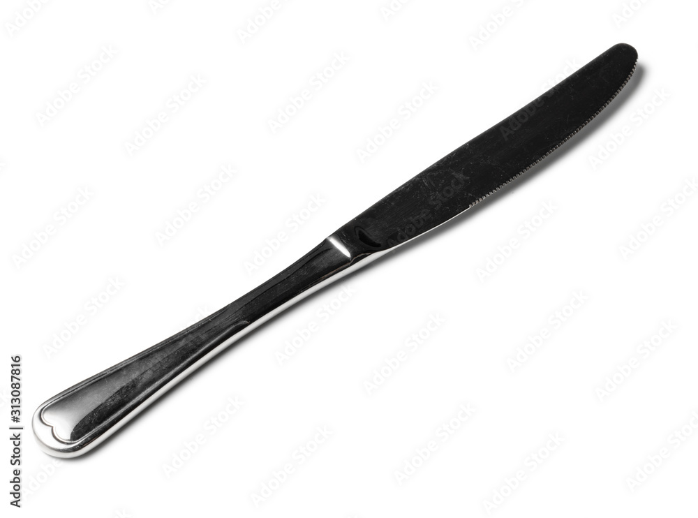 New metal knife isolated on white background New metal knife isolated on white background