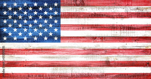 US flag wooden