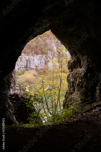 Cave stone in plitvice park in croatia
