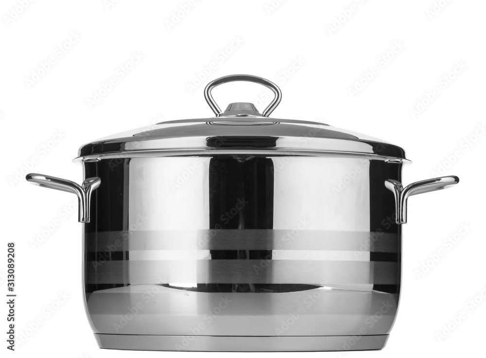 Stainless steel pot isolated on white background Stainless steel pot isolated on white background