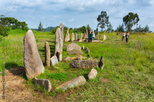 Canvas Print Tiya Stele field, Naciones, Ethiopia, Africa