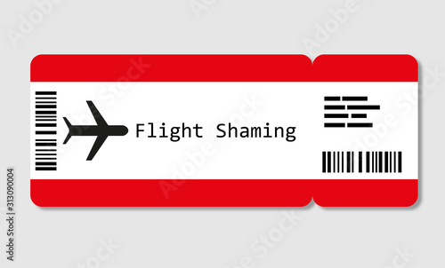 Boarding pass, Flight Shaming. Air travel is something not to be proud of anymore. Everyone is responsible for minimizing the carbon footprint.