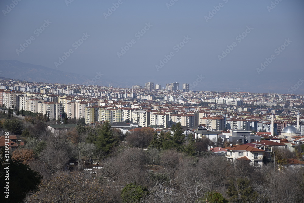 panoramic view of denizli city