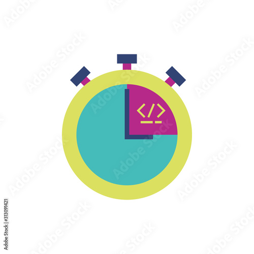 Isolated website code and chronometer vector design