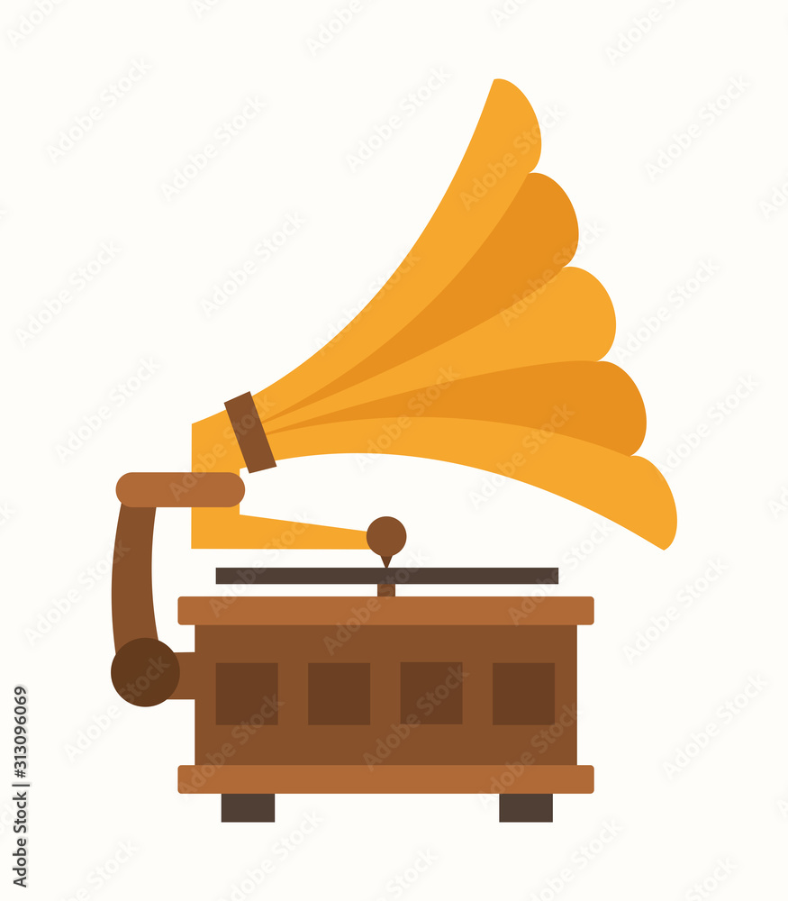 Naklejka premium Gramophone on white background