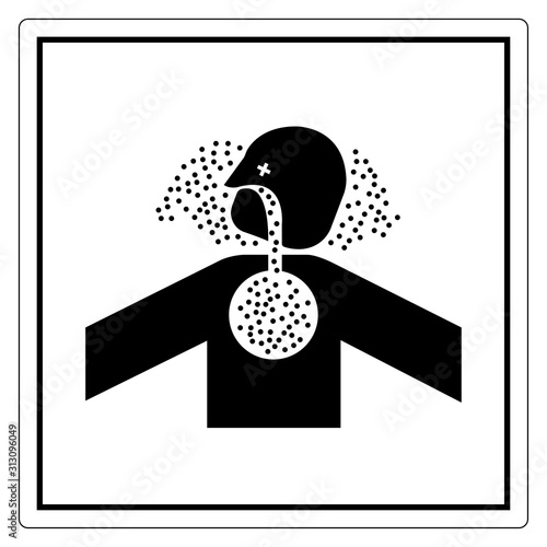 Toxic Gases Asphyxiation Symbol Sign, Vector Illustration, Isolate On White Background Label .EPS10