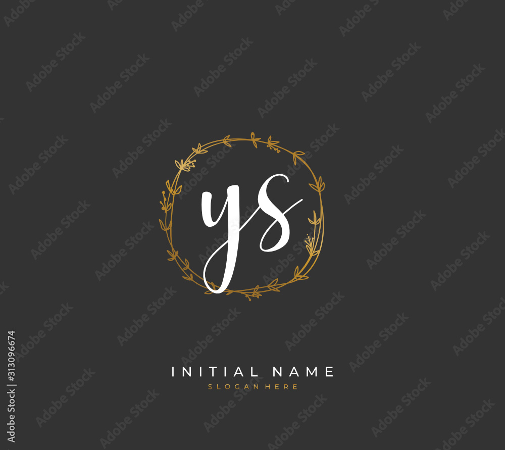 Handwritten letter Y S YS for identity and logo. Vector logo template with handwriting and signature style. Handwritten letter Y S YS for identity and logo. Vector logo template with handwriting and signature style.