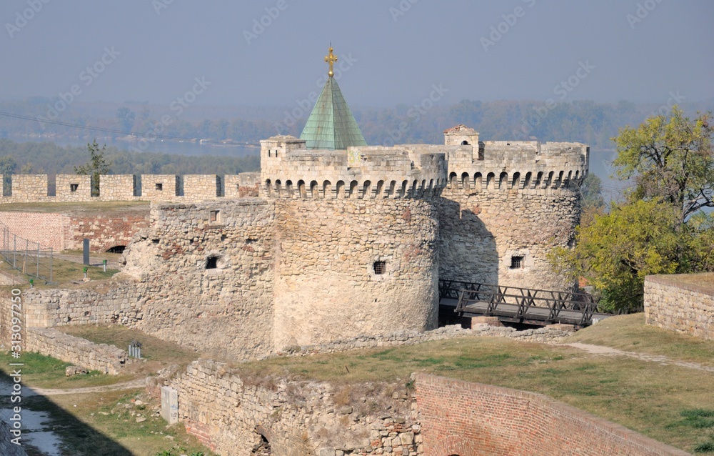 Kalemegdan Park and Fortress built in the 3rd century BC in the old part of Belgrade, Serbia