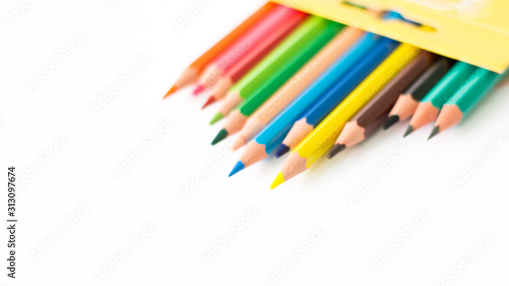  image - school supplies - colorful pencils -  organized