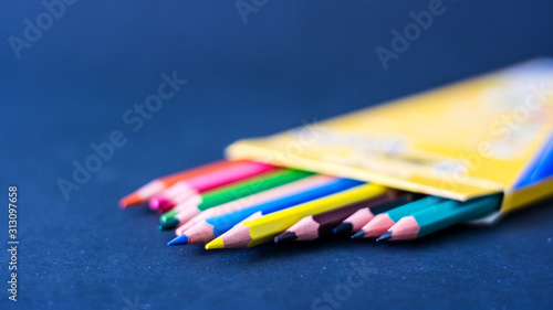  image - school supplies - colorful pencils -  organized