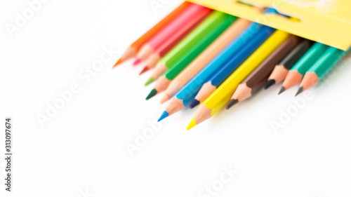 image - school supplies - colorful pencils -  organized