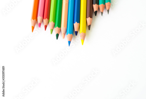  image - school supplies - colorful pencils -  organized