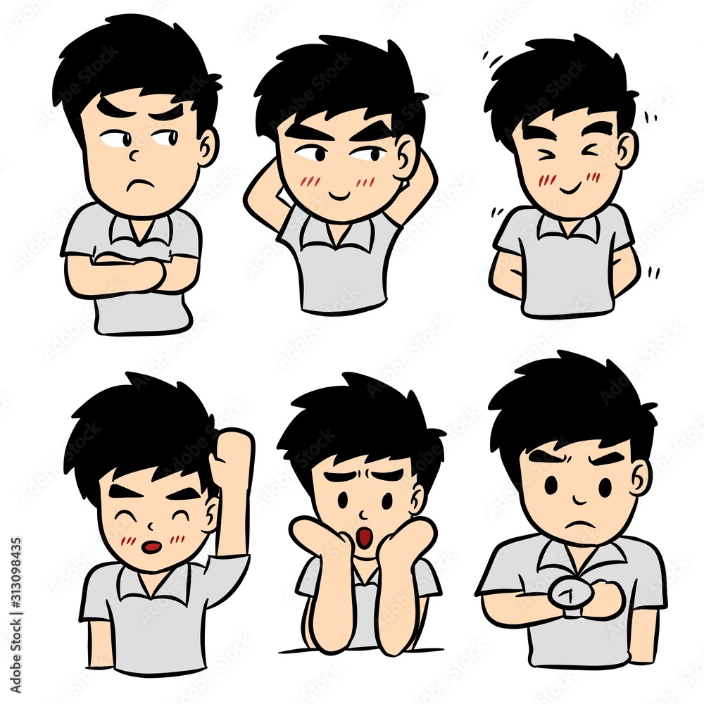 Cartoon cute man on white background Cartoon cute man on white background