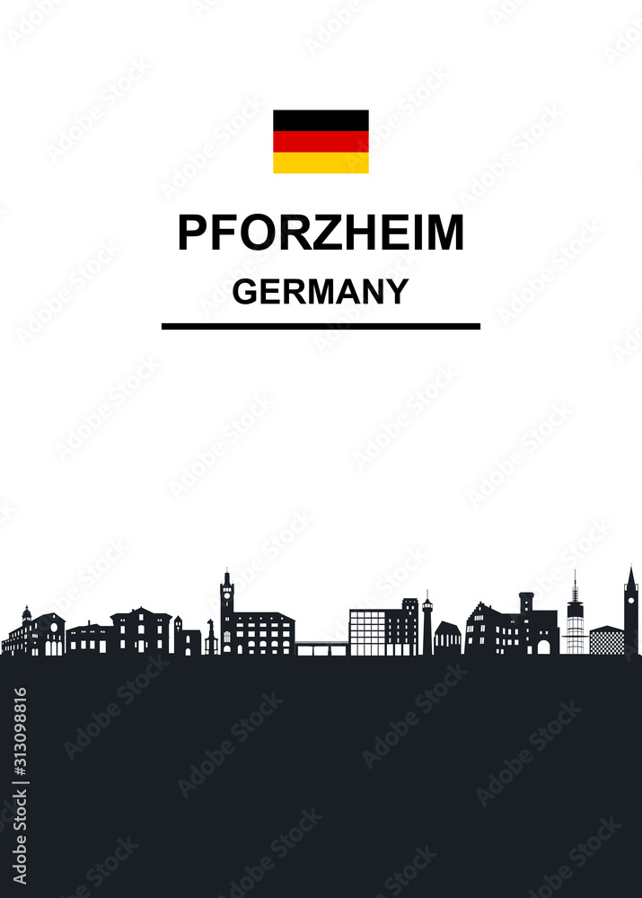 Obraz premium Pforzheim Skyline