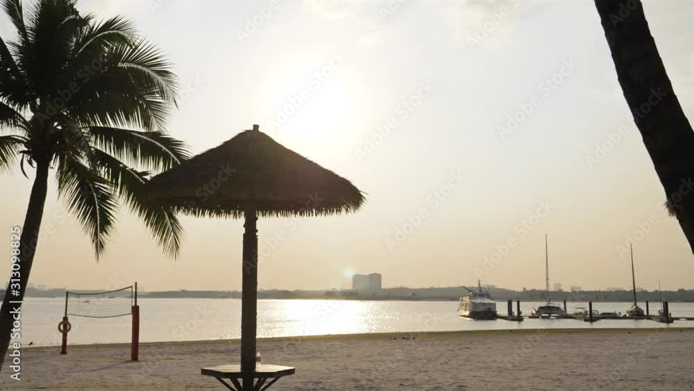 The view of the beach when the afternoon The view of the beach when the afternoon