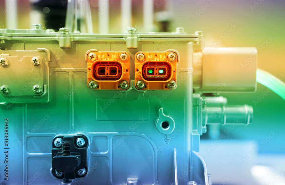 electric system of eco car front engine Automotive part concept electric system of eco car front engine Automotive part concept
