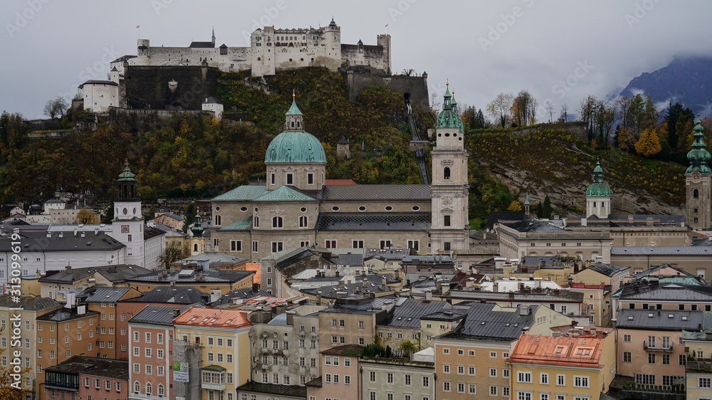 Fototapeta premium Panoramic view of the Salzburg, Austria, Europe.