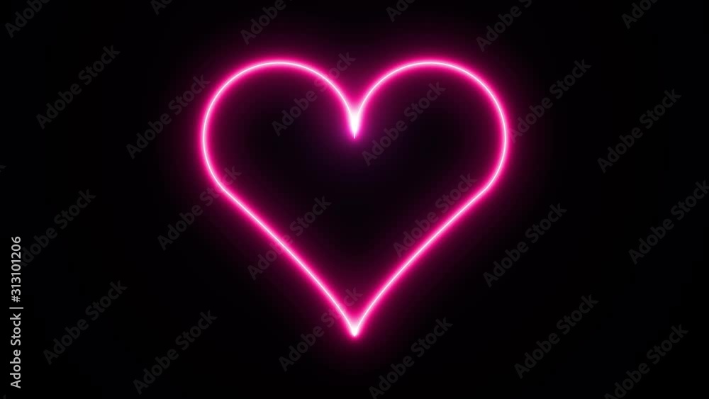 heart shaped neon light pink pulsing glow heart shaped neon light pink pulsing glow