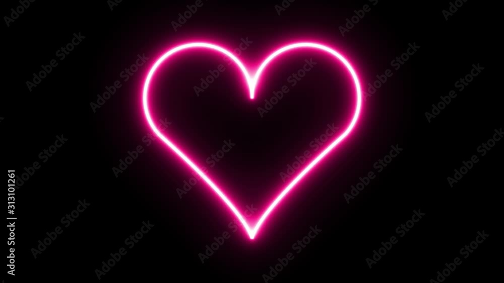 heart shaped neon light pink flickering glow heart shaped neon light pink flickering glow