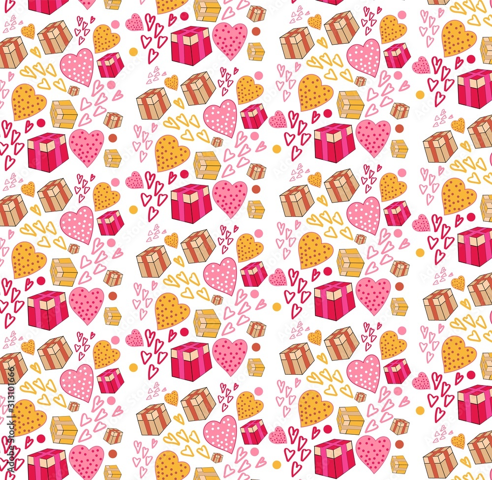 Cute heart repeated pattern ideal for wrapping paper, textile Cute heart repeated pattern ideal for wrapping paper, textile