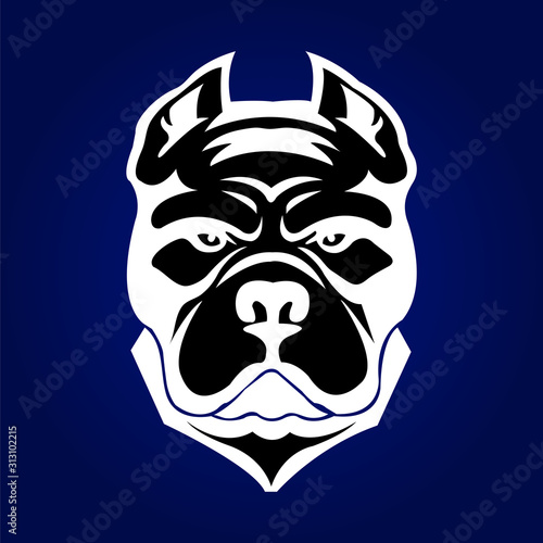 Bulldog Scary Look design - VECTOR
