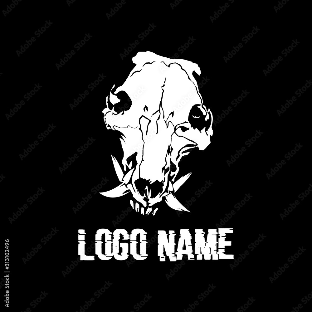 Sabertooth Tiger logo skull VECTOR Stock Vector Adobe Stock