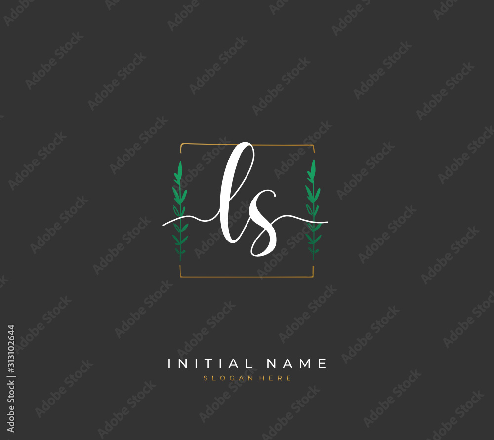 Handwritten letter L S LS for identity and logo. Vector logo template with handwriting and signature style. Handwritten letter L S LS for identity and logo. Vector logo template with handwriting and signature style.