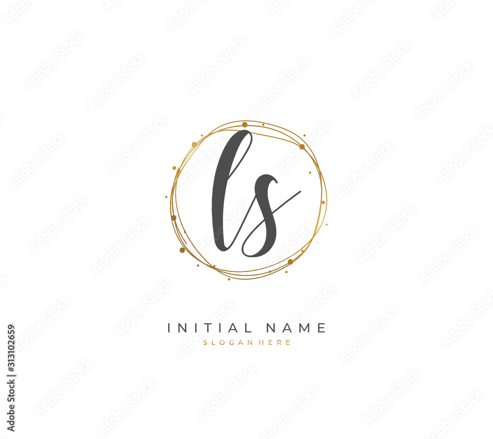Handwritten letter L S LS for identity and logo. Vector logo template with handwriting and signature style. Handwritten letter L S LS for identity and logo. Vector logo template with handwriting and signature style.