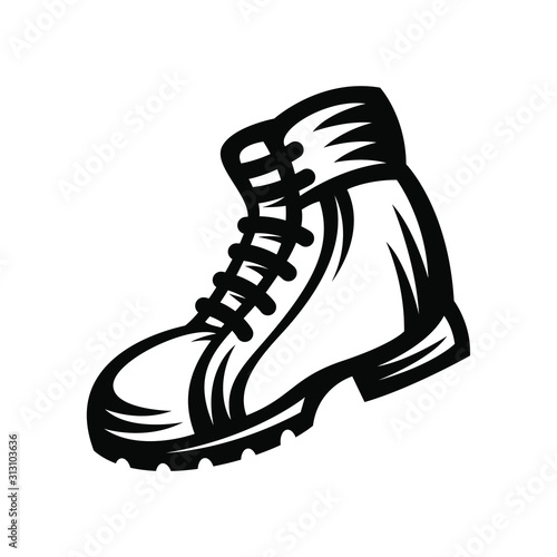 hiking shoes isolated background. vector illusration